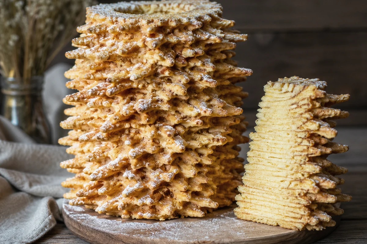 Šakotis - Branched tree cake with horizontal spikes - the wedding and Christmas centrepiece
