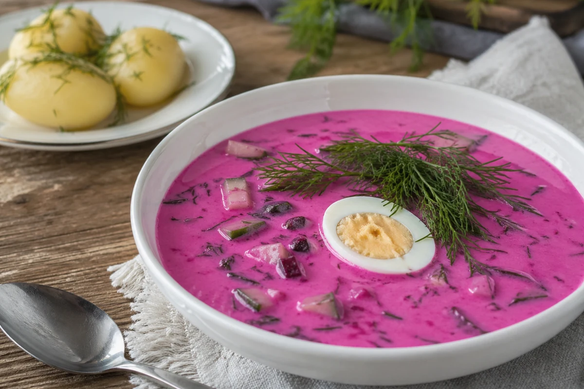 Šaltibarščiai - The bright pink cold beet kefir soup of Lithuanian summer